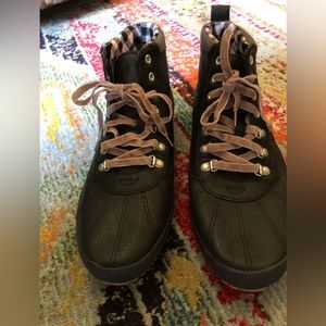 Keds Women’s Scout ll Black Leather Water Repellent Boots with Wool Cuffs EUC 11